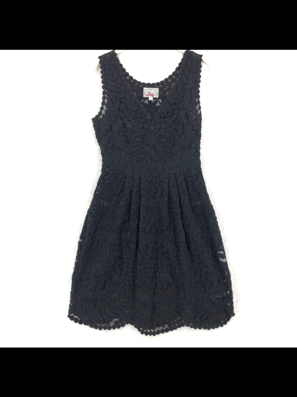 Anthropologie Yoana Baraschi Black Lace Short sleeve Dress.